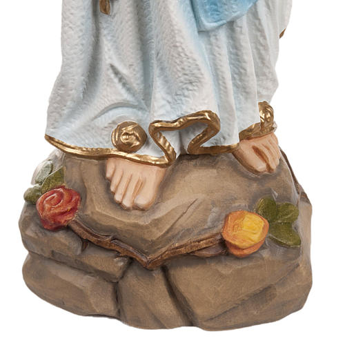 Our Lady of Lourdes statue, 50cm in painted reconstituted marble 5