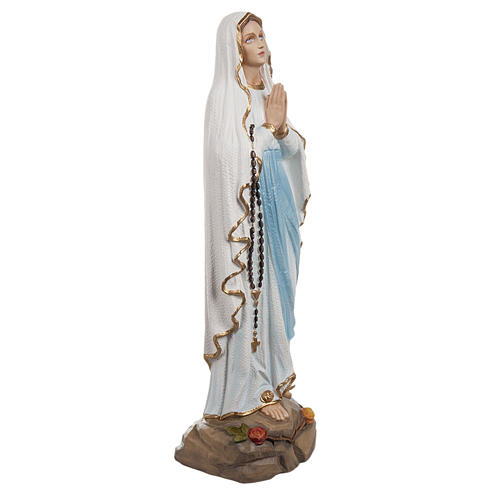 Our Lady of Lourdes statue, 50cm in painted reconstituted marble 4