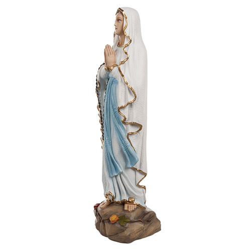 Our Lady of Lourdes statue, 50cm in painted reconstituted marble 6