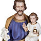 Statue St Joseph à l'enfant marbre 100cm peinte s2