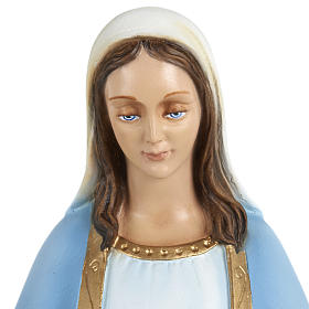 Estatua de la Virgen Milagrosa con capa azul 60 cm polvo de mármol pintado