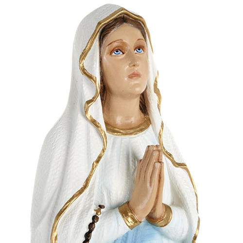 Our Lady of Lourdes statue, 70cm in painted reconstituted marble 2