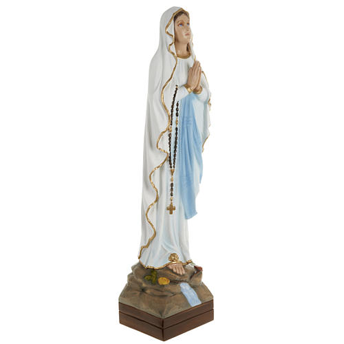 Our Lady of Lourdes statue, 70cm in painted reconstituted marble 5