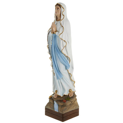 Our Lady of Lourdes statue, 70cm in painted reconstituted marble 4