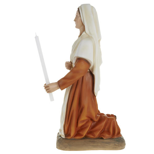Saint Bernadette statue, 63cm in painted reconstituted marble 4