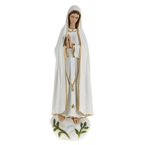 Our Lady of Fatima statue, painted composite marble 23.5 inc 1