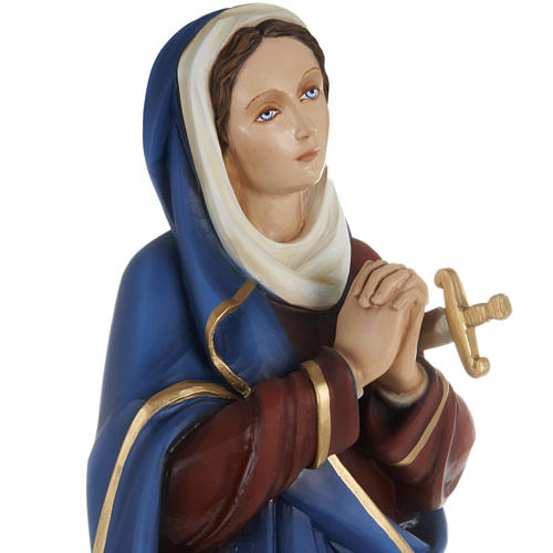 Our Lady of Sorrows statue with joined hands, 80cm in painted re 2