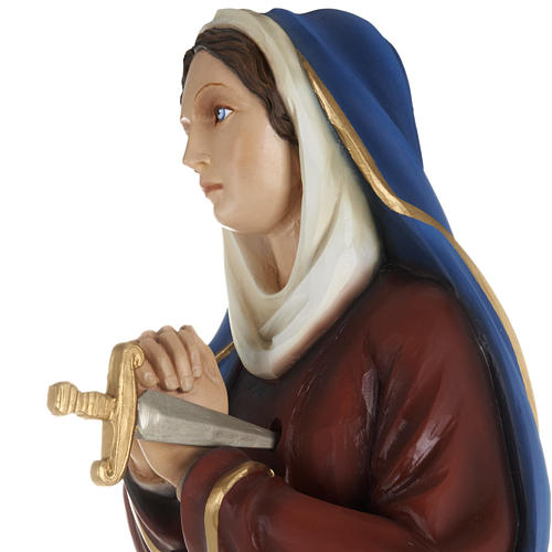 Our Lady of Sorrows statue with joined hands, 80cm in painted re 3