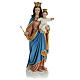 Statue Marie reine et enfant marbre 80cm peinte s1