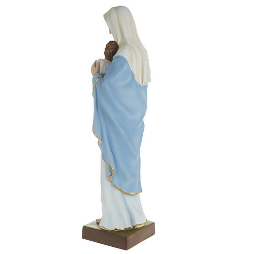 Estatua de la Virgen con el Niño en el pecho 80 cm polvo de mármol pintado 5