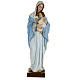 Estatua de la Virgen con el Niño en el pecho 80 cm polvo de mármol pintado s1