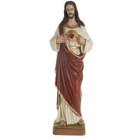 Sacred Heart of Jesus statue, 80cm in painted reconstituted marb