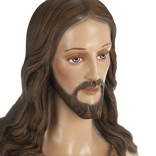 Sacred Heart of Jesus statue, 80cm in painted reconstituted marb 2