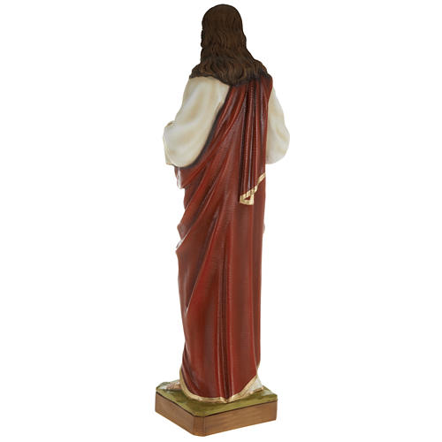 Sacred Heart of Jesus statue, 80cm in painted reconstituted marb 5