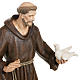Saint Francis with doves statue, 80cm in painted reconstituted m s5
