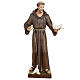 Saint Francis with doves statue, 80cm in painted reconstituted marble s1