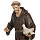 Saint Francis with doves statue, 80cm in painted reconstituted marble s6