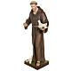 Saint Francis with doves statue, 80cm in painted reconstituted marble s7