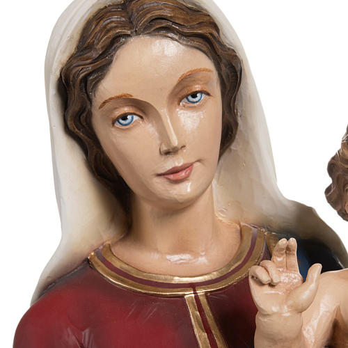 Gottesmutter mit Christkind roten Kleid 85cm Kunstmarmor 4
