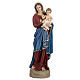 Virgen con Niño con manto azul y rojo 85 cm mármol sintético pintado s1