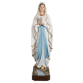 Our Lady of Lourdes statue, 130cm in painted reconstituted marble
