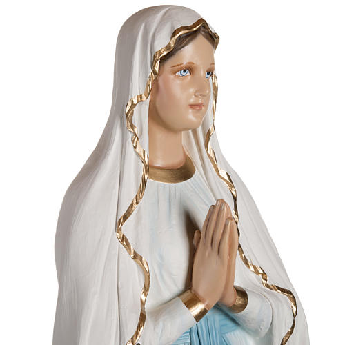 Our Lady of Lourdes statue, 130cm in painted reconstituted marble 4