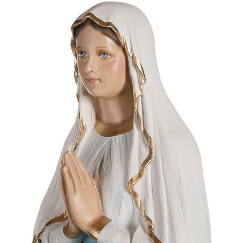 Our Lady of Lourdes statue, 130cm in painted reconstituted marble 7