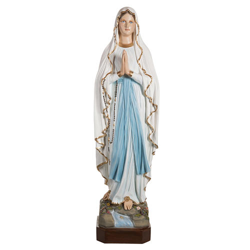 Our Lady of Lourdes statue, 130cm in painted composite marble 1