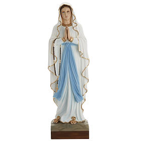 Our Lady of Lourdes statue, 85cm in painted reconstituted marble