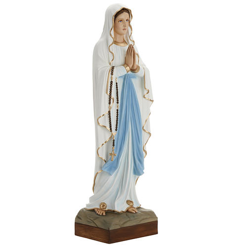 Our Lady of Lourdes statue, 85cm in painted reconstituted marble 2