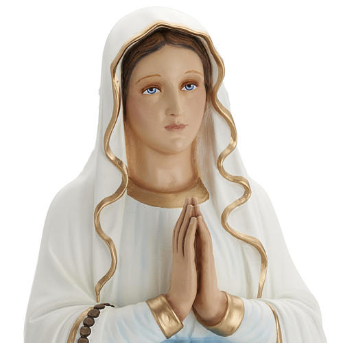 Our Lady of Lourdes statue, 85cm in painted reconstituted marble 3