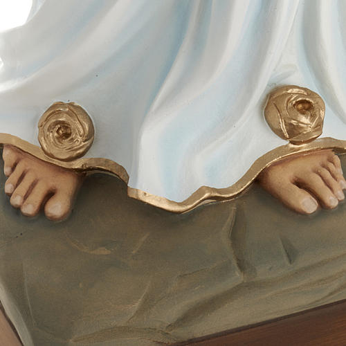 Our Lady of Lourdes statue, 85cm in painted reconstituted marble 4