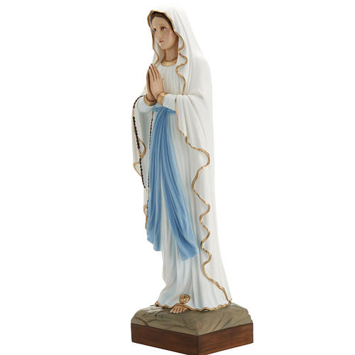 Our Lady of Lourdes statue, 85cm in painted reconstituted marble 5