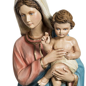 Virgin Mary and Baby statue, 60cm in painted reconstituted marbl