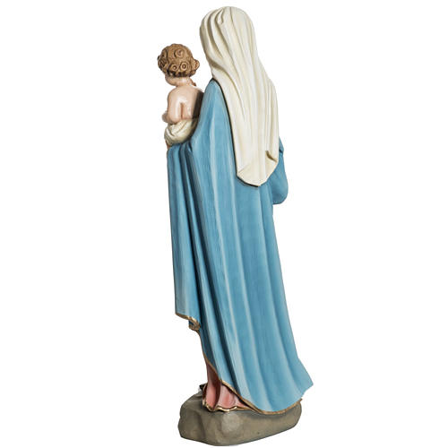 Estatua de la Virgen con el Niño Jesús 60 cm de mármol sintético pintado 7