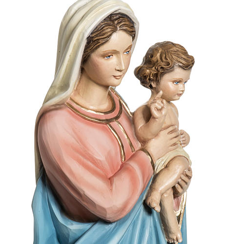 Virgin Mary and Baby statue, 60cm in painted reconstituted marbl 3
