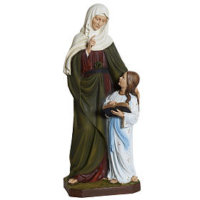 Saint Anne statue, 80cm in painted reconstituted marble