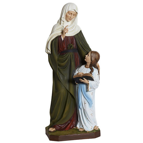 Saint Anne statue, 80cm in painted reconstituted marble 1