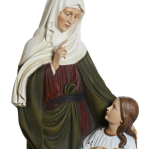 Saint Anne statue, 80cm in painted reconstituted marble 7