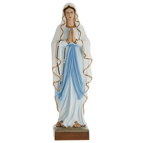 Our Lady of Lourdes, 100cm statue in painted reconstituted marbl