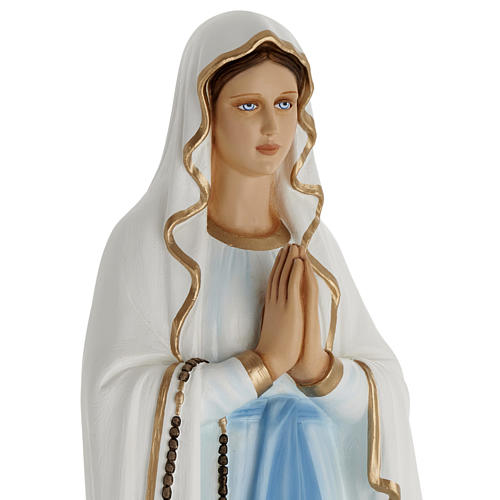 Our Lady of Lourdes, 100cm statue in painted reconstituted marbl 2