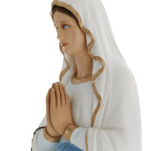 Our Lady of Lourdes, 100cm statue in painted reconstituted marbl 5