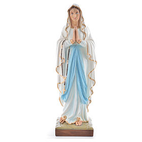 Estatua de la Virgen de Lourdes de polvo de mármol pintado 60 cm