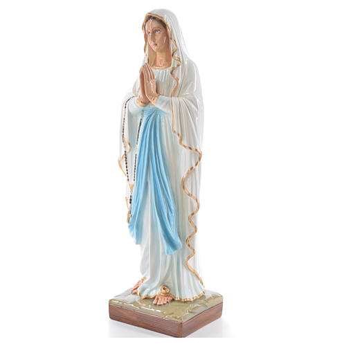 Statue Notre Dame de Lourdes marbre reconstitué 60cm peinte 2