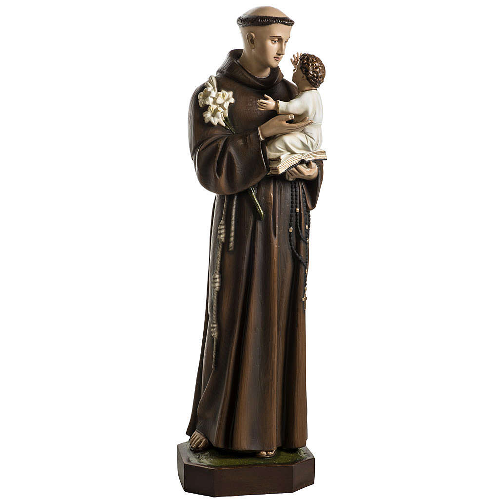 Statue Saint Antoine de Padoue marbre reconstitué 100cm peinte | vente