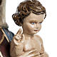 Statue Vierge à l'enfant manteau rouge marbre 60cm peinte s5
