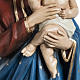 Statue Vierge à l'enfant manteau rouge marbre 60cm peinte s6