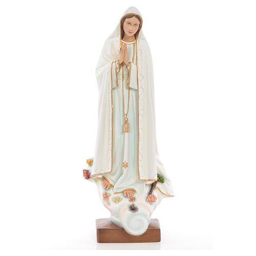 Our Lady of Fatima 60cm in painted reconstituted marble 1