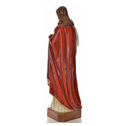 Statue Sacré Coeur de Jésus marbre reconstitué 130cm peinte 3