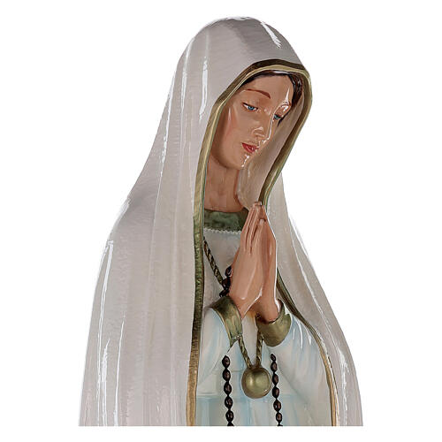 Statue Notre Dame de Fatima marbre reconstitué 83cm peinte 2